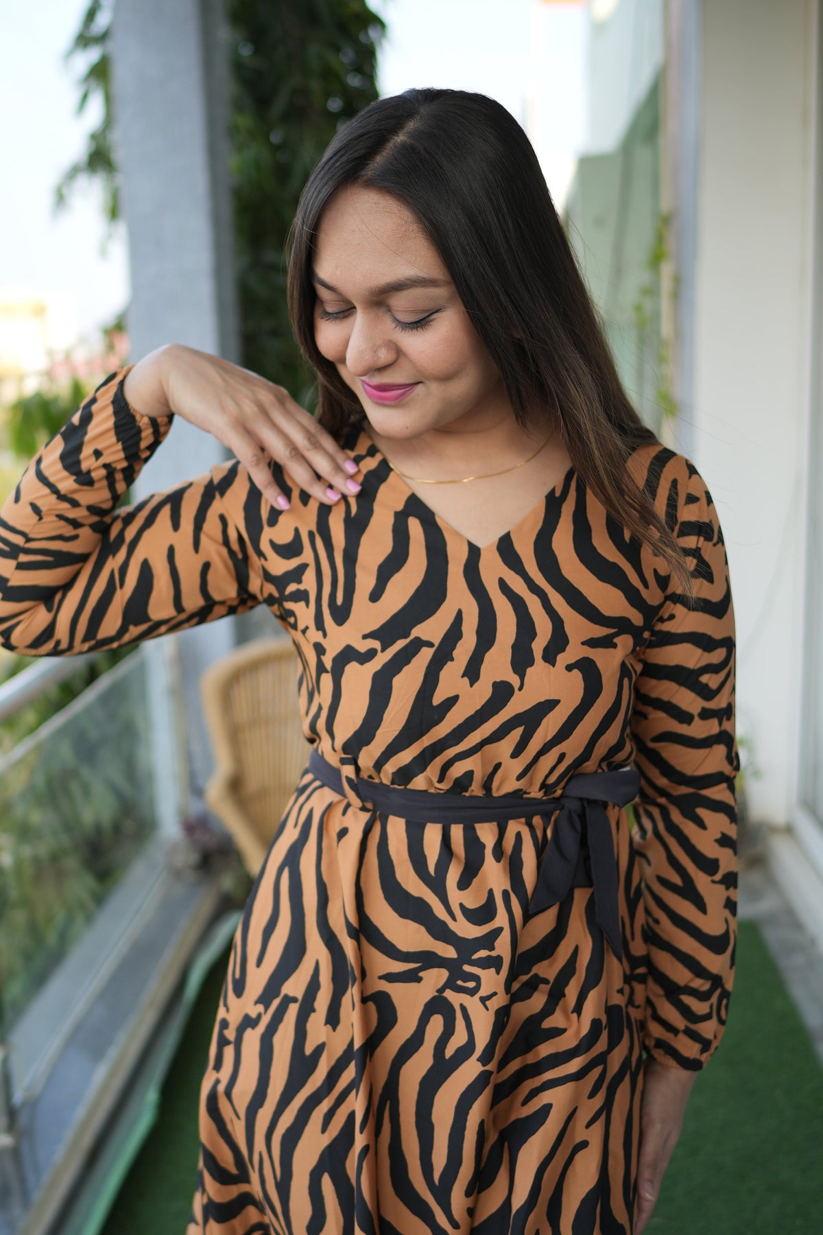 Sunset Noir Fit and Flare Maxi Dress