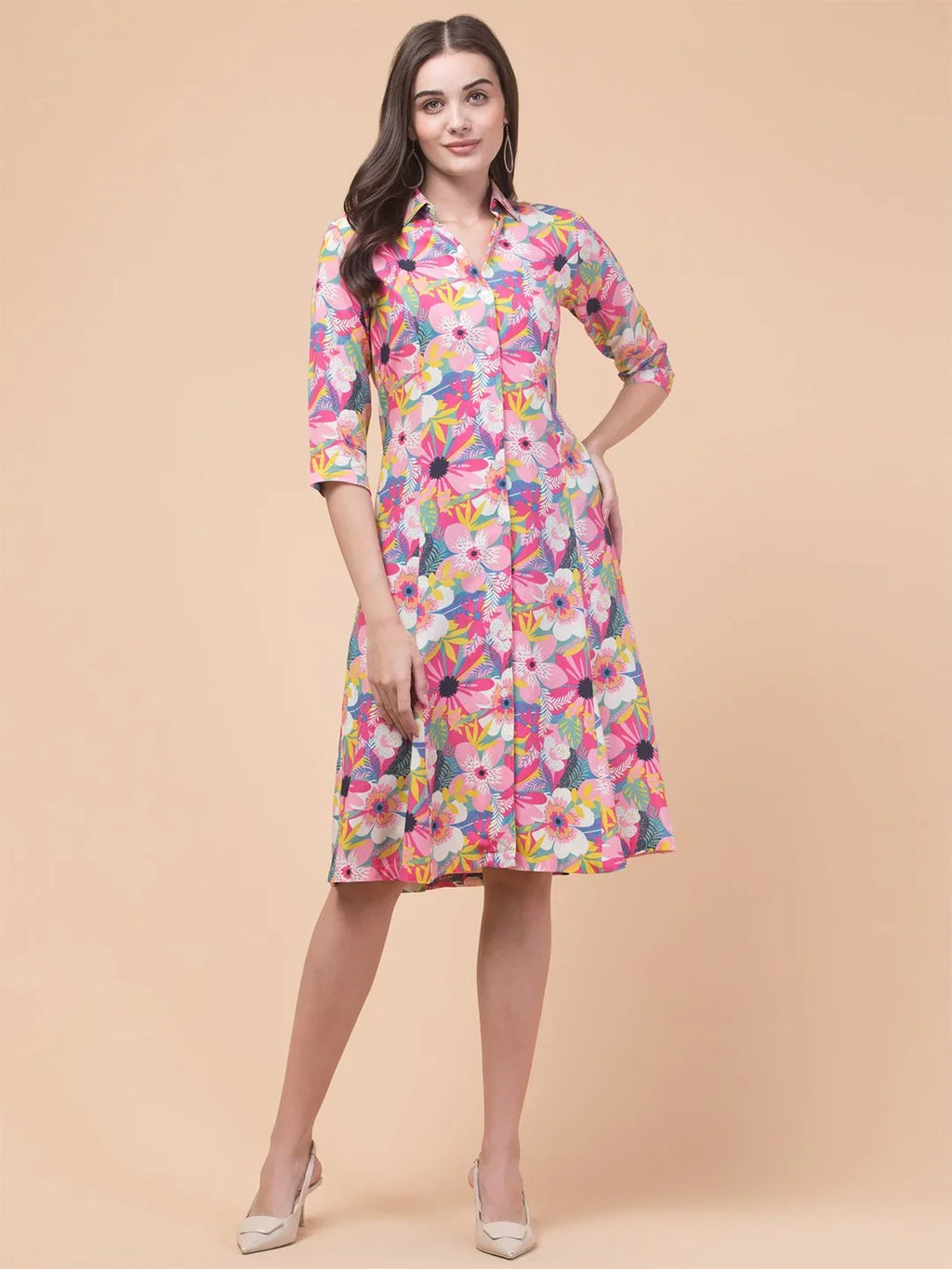 Classic Rayon Shirt Dress