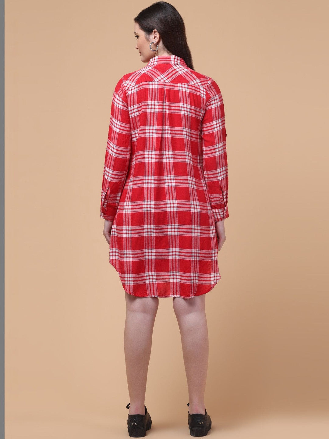 Red Check Charm Shirt Dress
