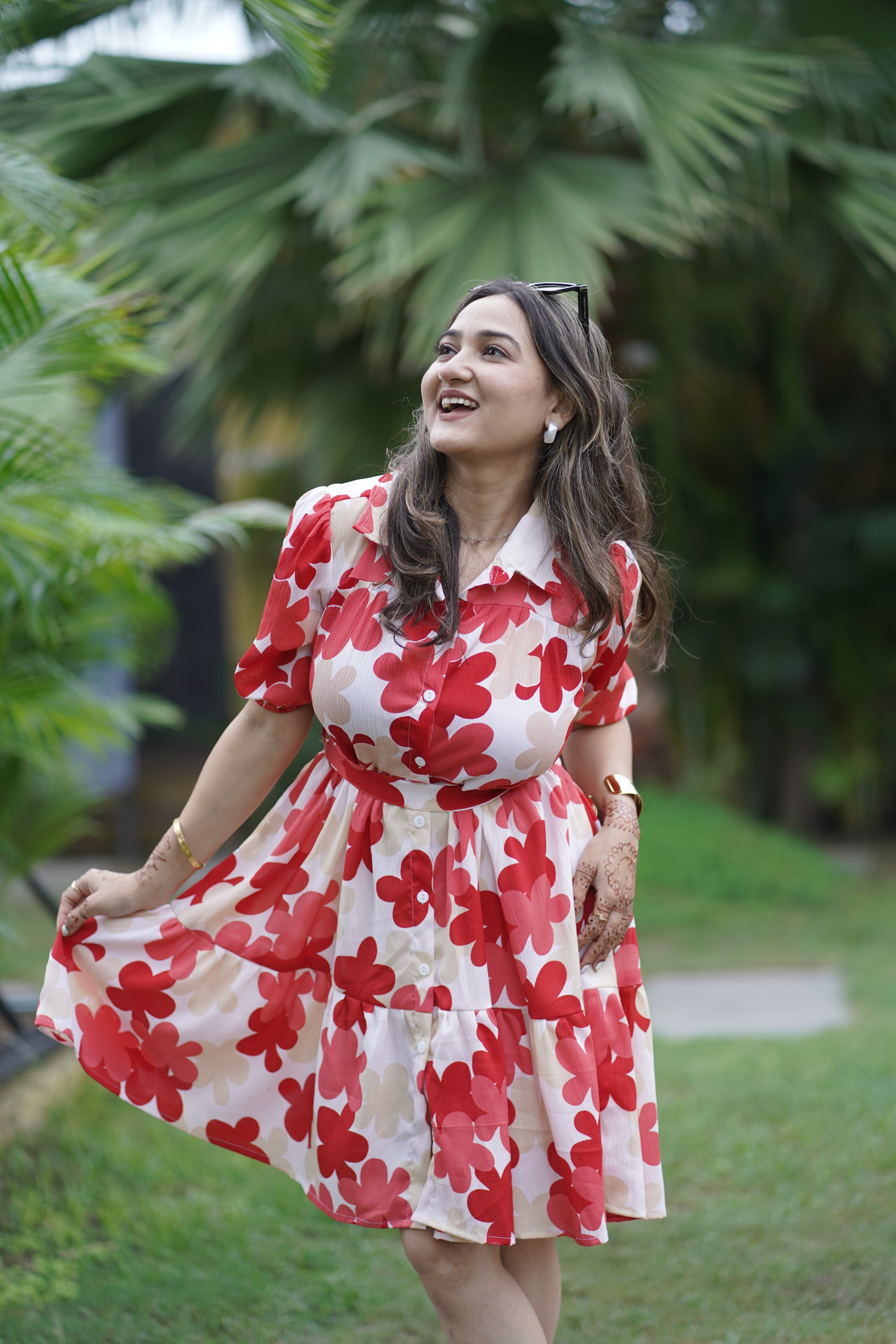 Scarlet Bloom A-line Mini Dress