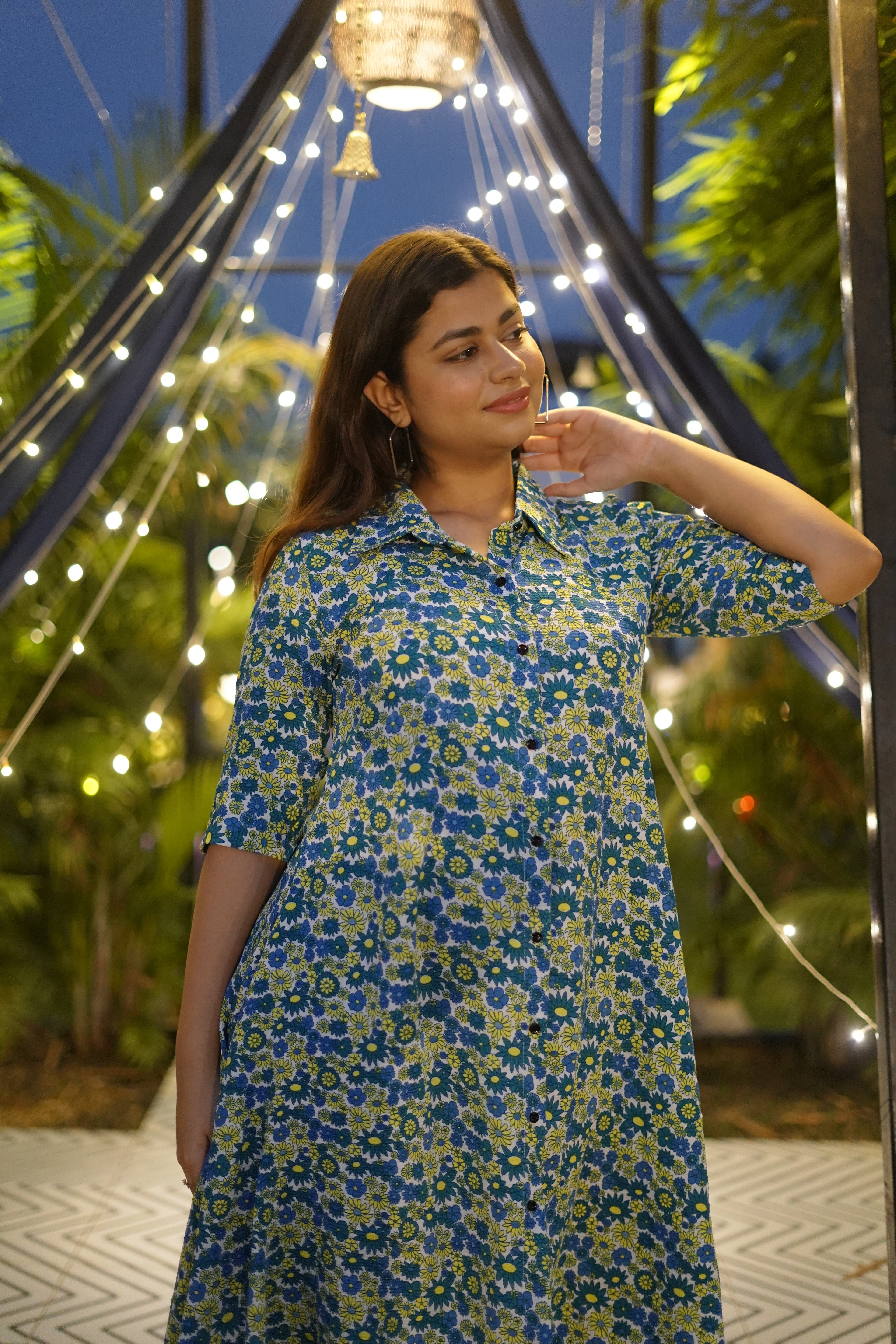 Green Floral Print Shirt