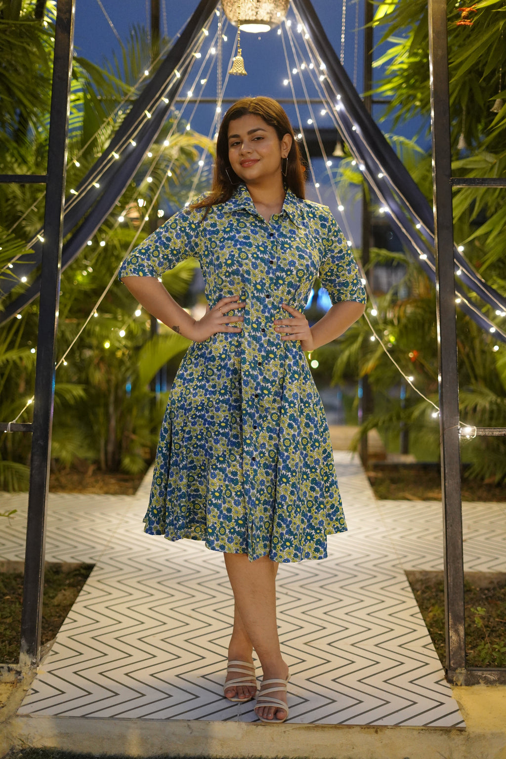 Green Floral Print Shirt