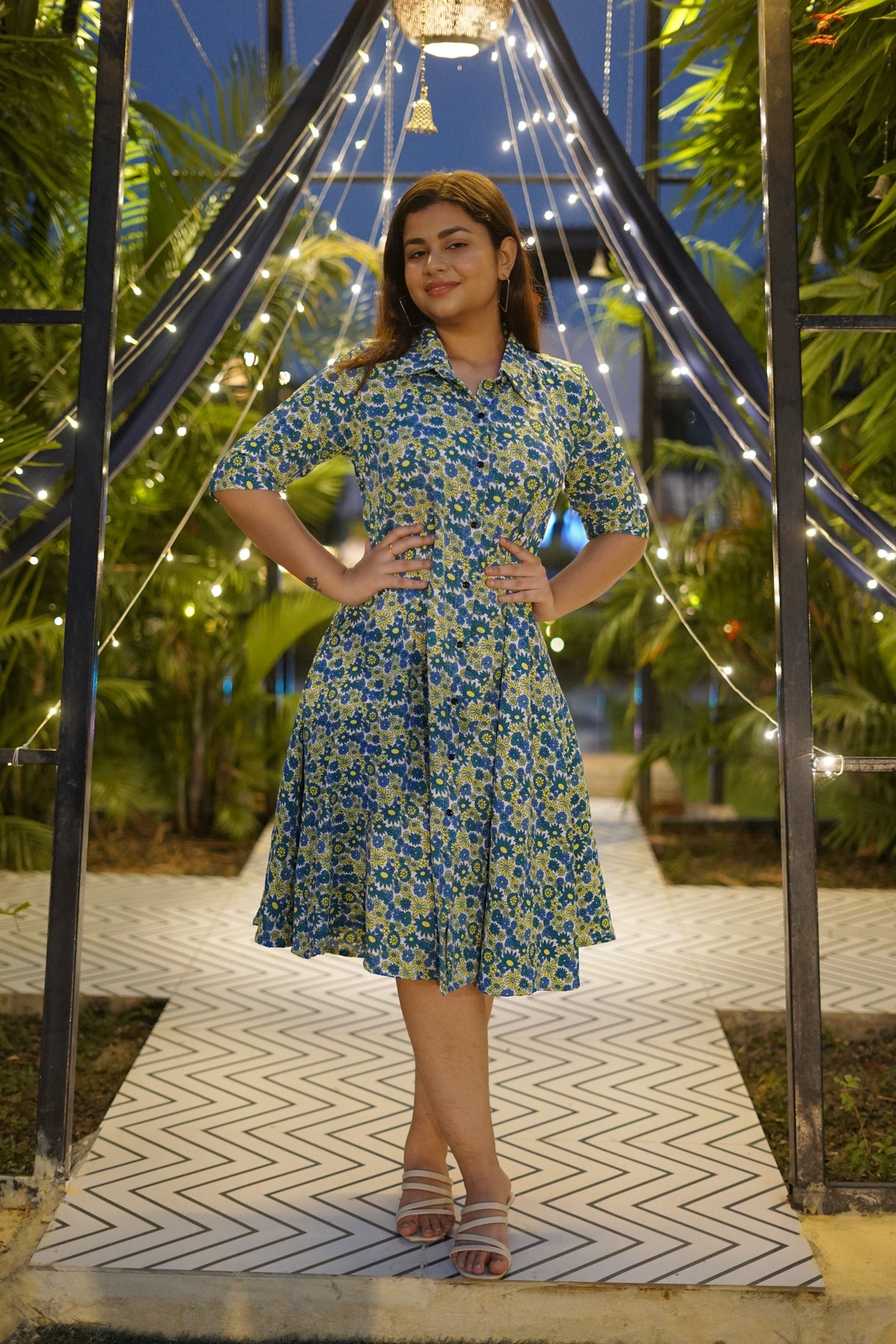 Green Floral Print Shirt