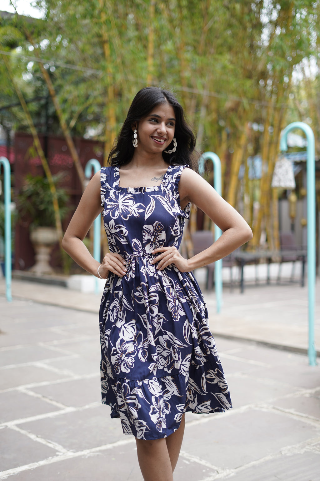 Blue Breeze Printed Skater Dress