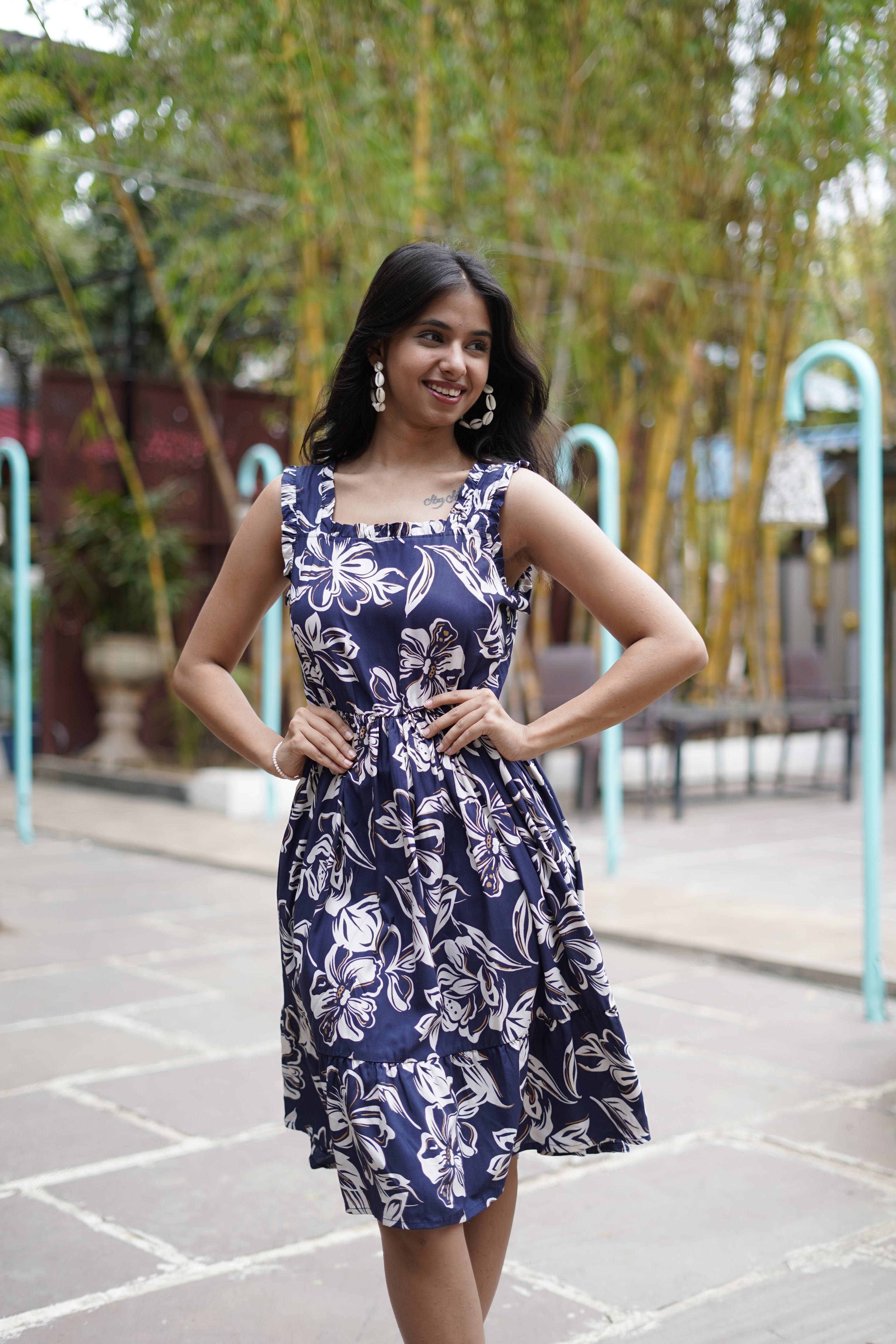 Blue Breeze Printed Skater Dress