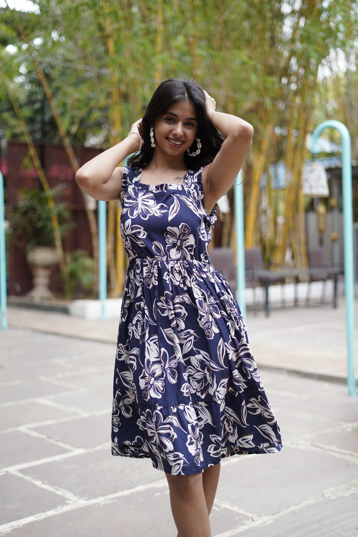 Blue Breeze Printed Skater Dress