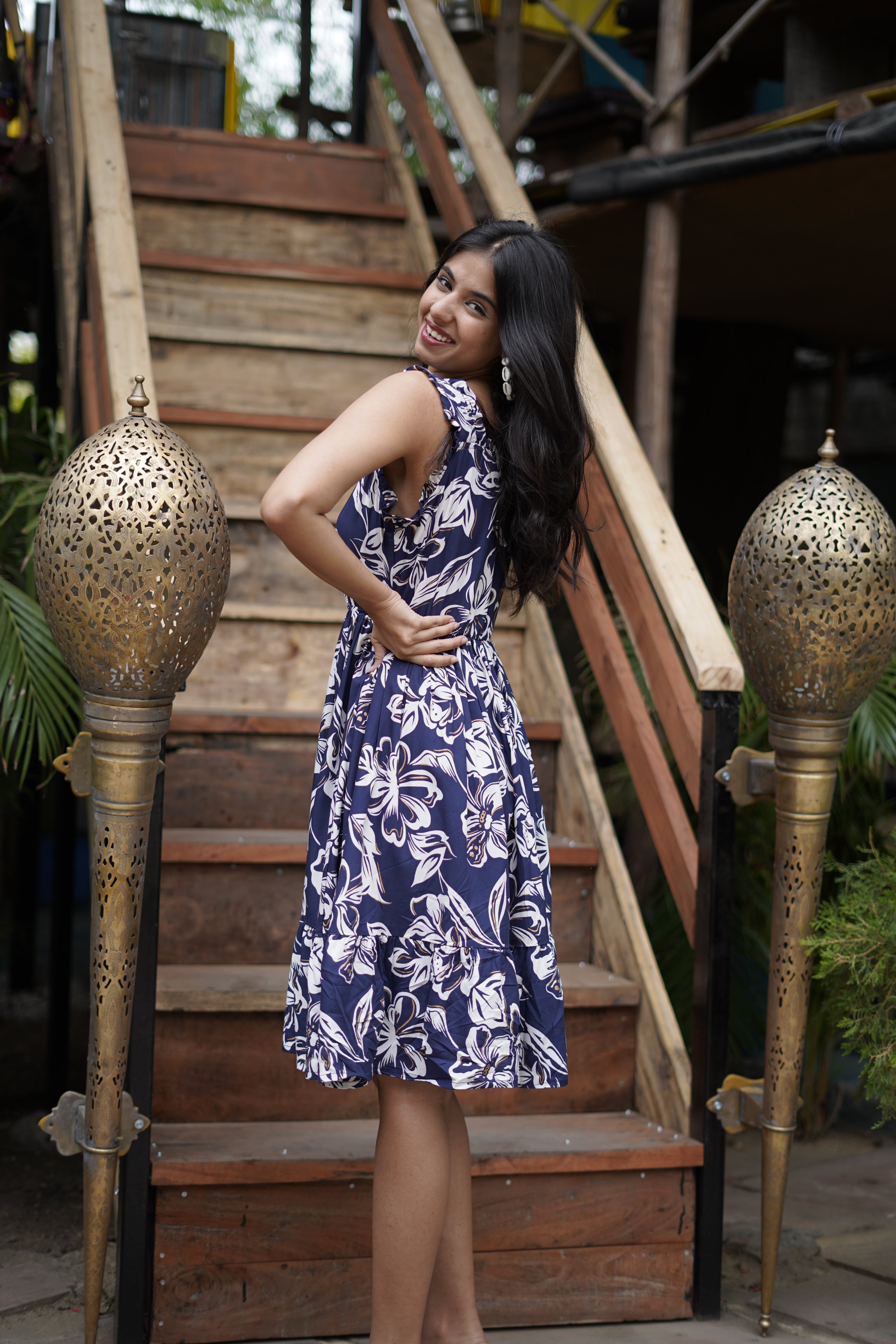 Blue Breeze Printed Skater Dress