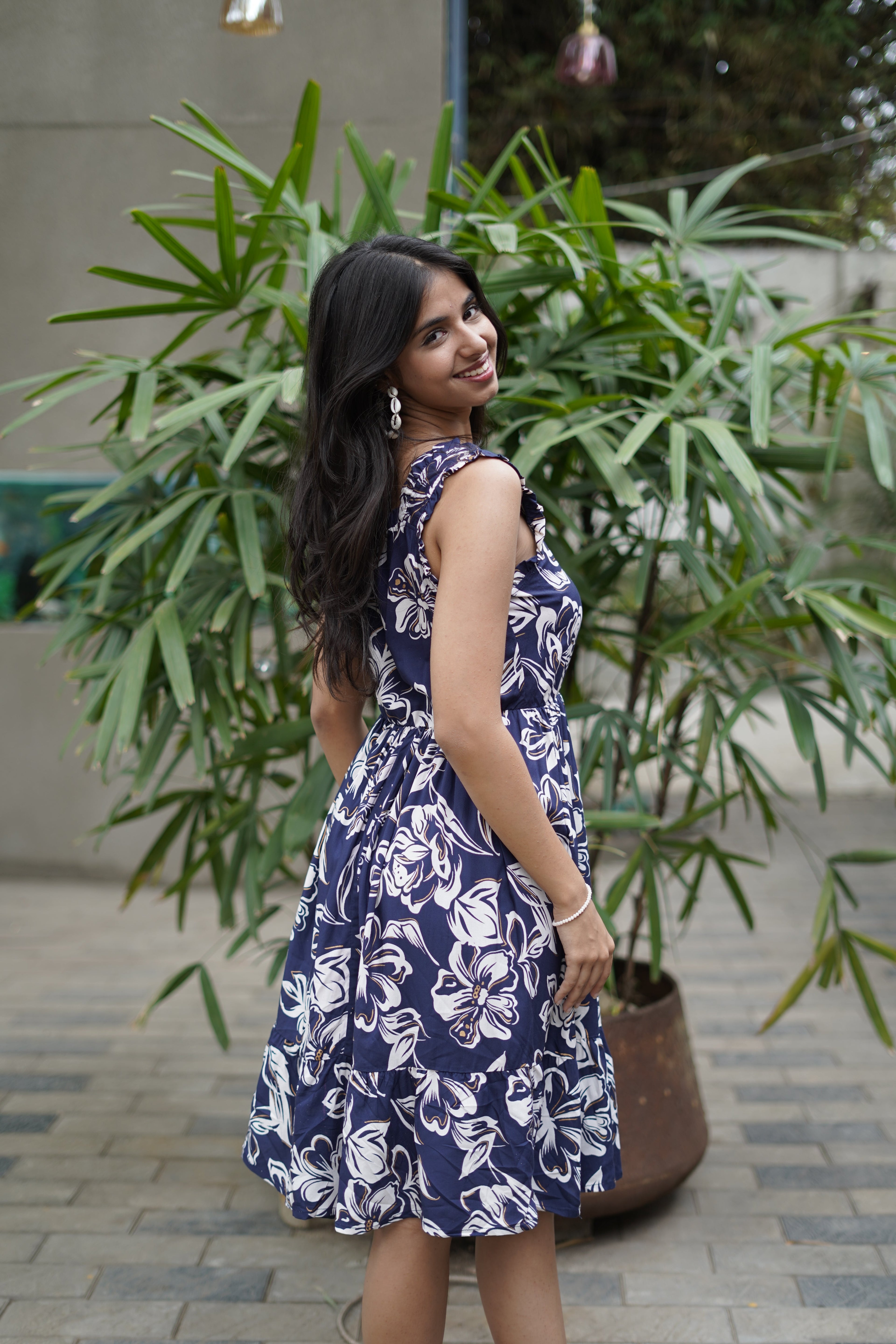 Blue Breeze Printed Skater Dress