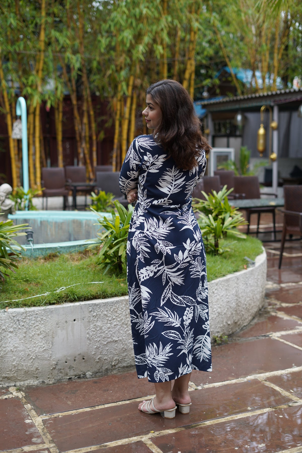 Midnight Printed Navy Shirt Dress