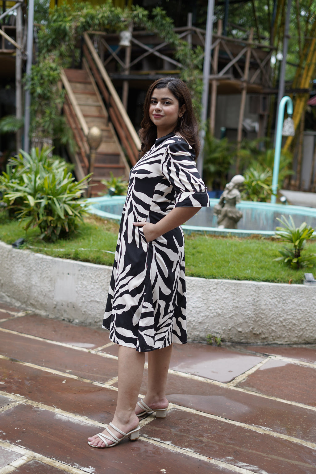 Black Aura A-Line Dress