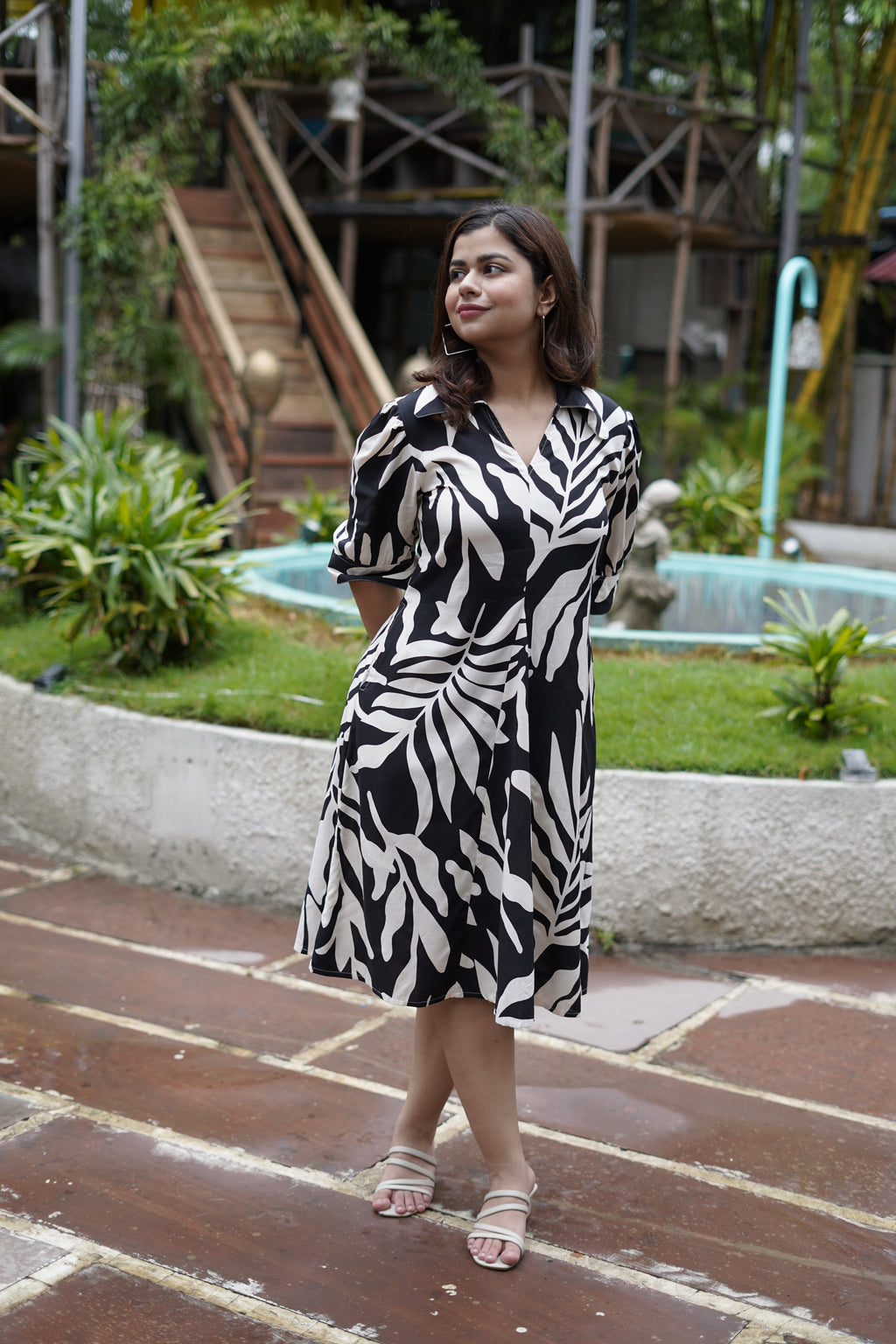 Black Aura A-Line Dress