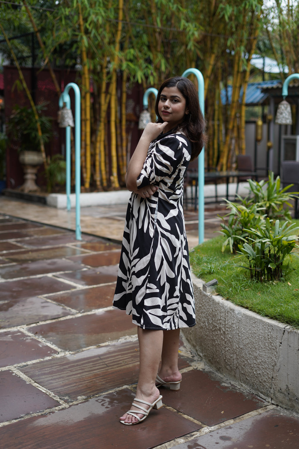 Black Aura A-Line Dress