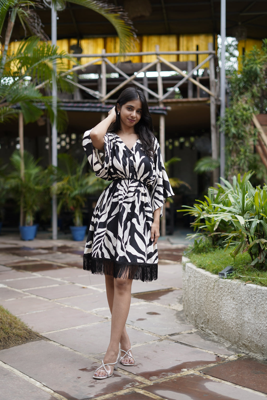 Noir Wild Kaftan Mini Dress