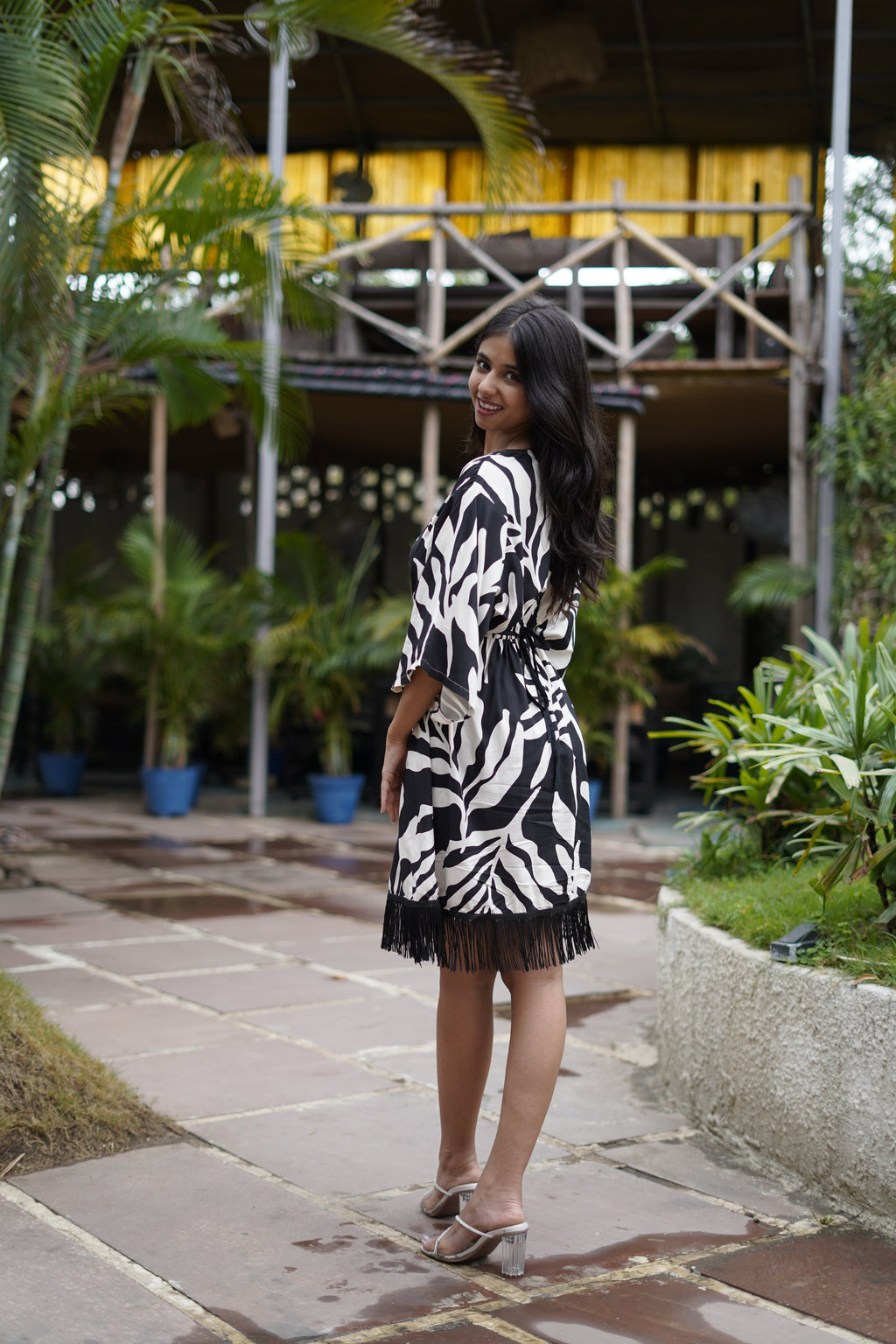 Noir Wild Kaftan Mini Dress