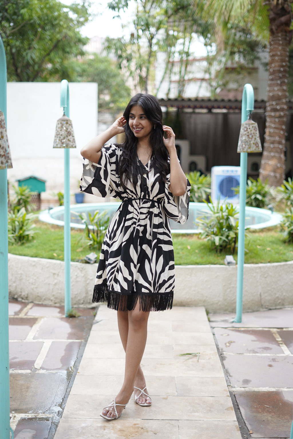 Noir Wild Kaftan Mini Dress