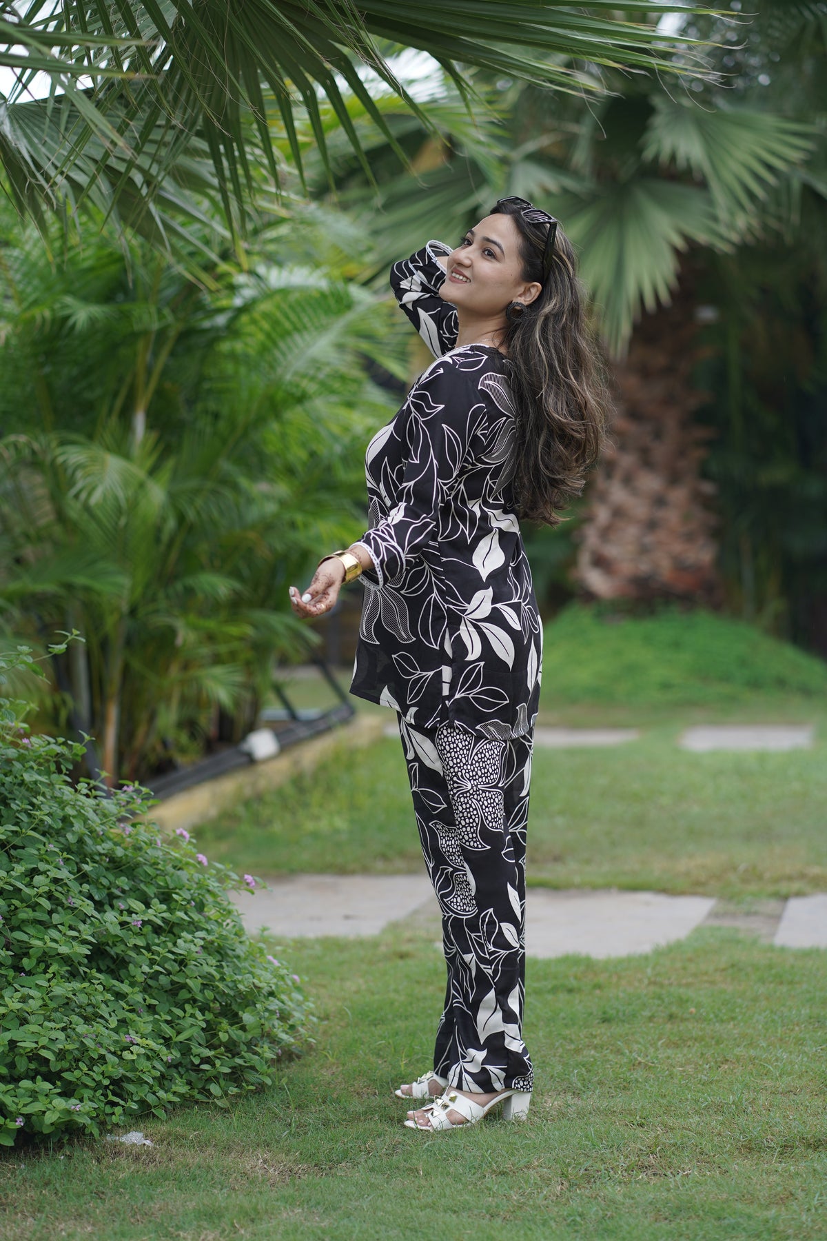 Noir Bloom Floral Print Co-ord Set