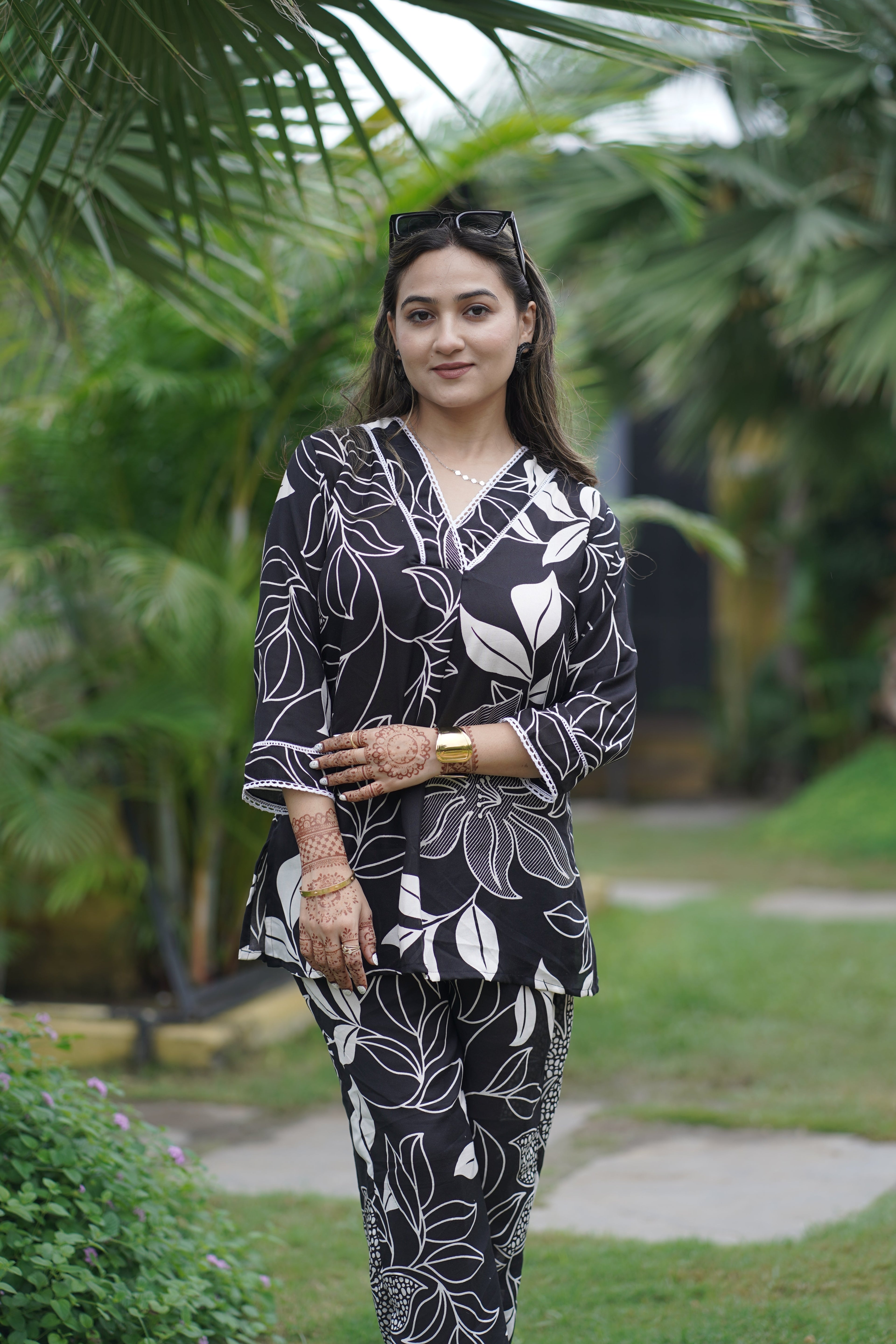 Noir Bloom Floral Print Co-ord Set
