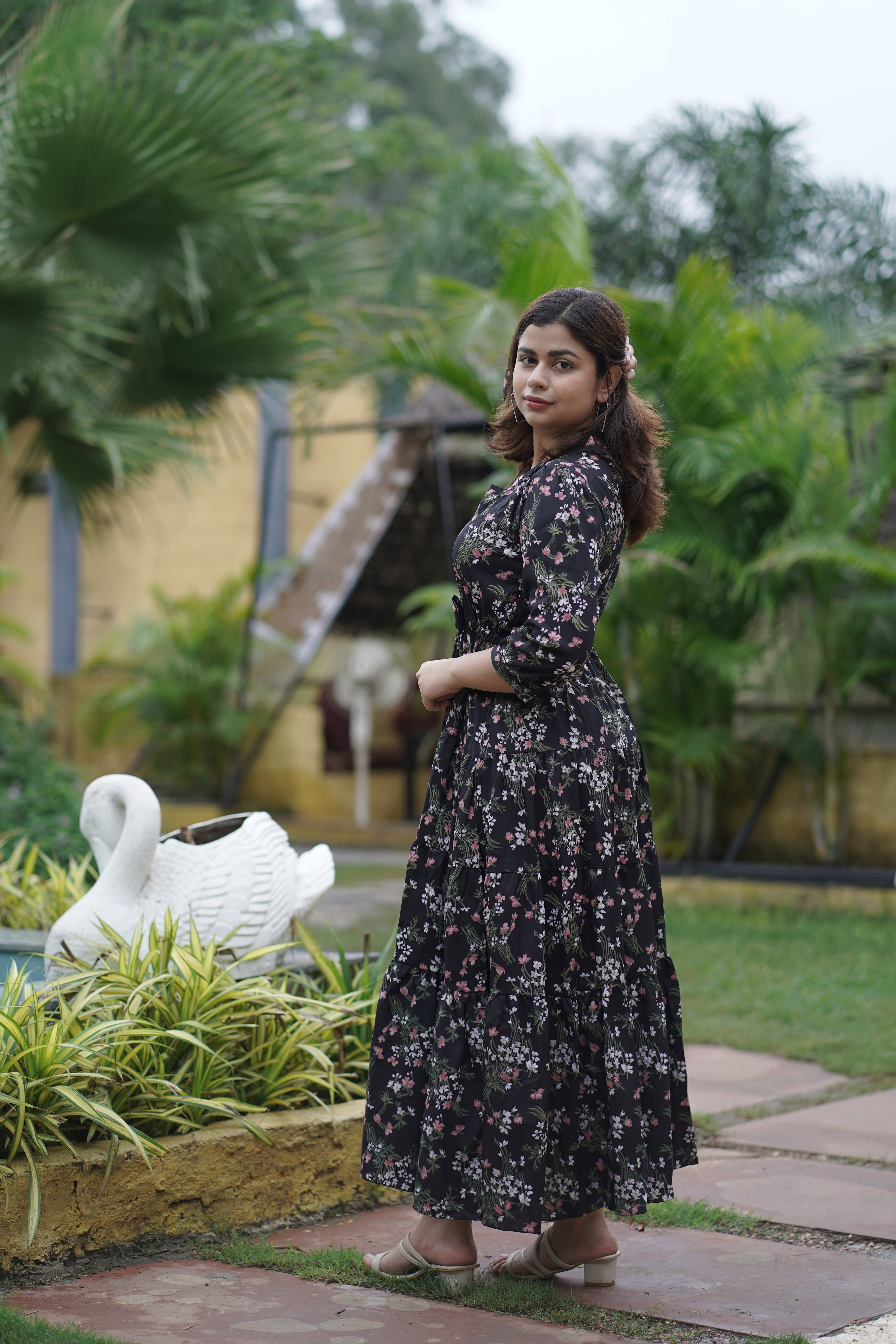 Black Garden Grace Maxi Dress