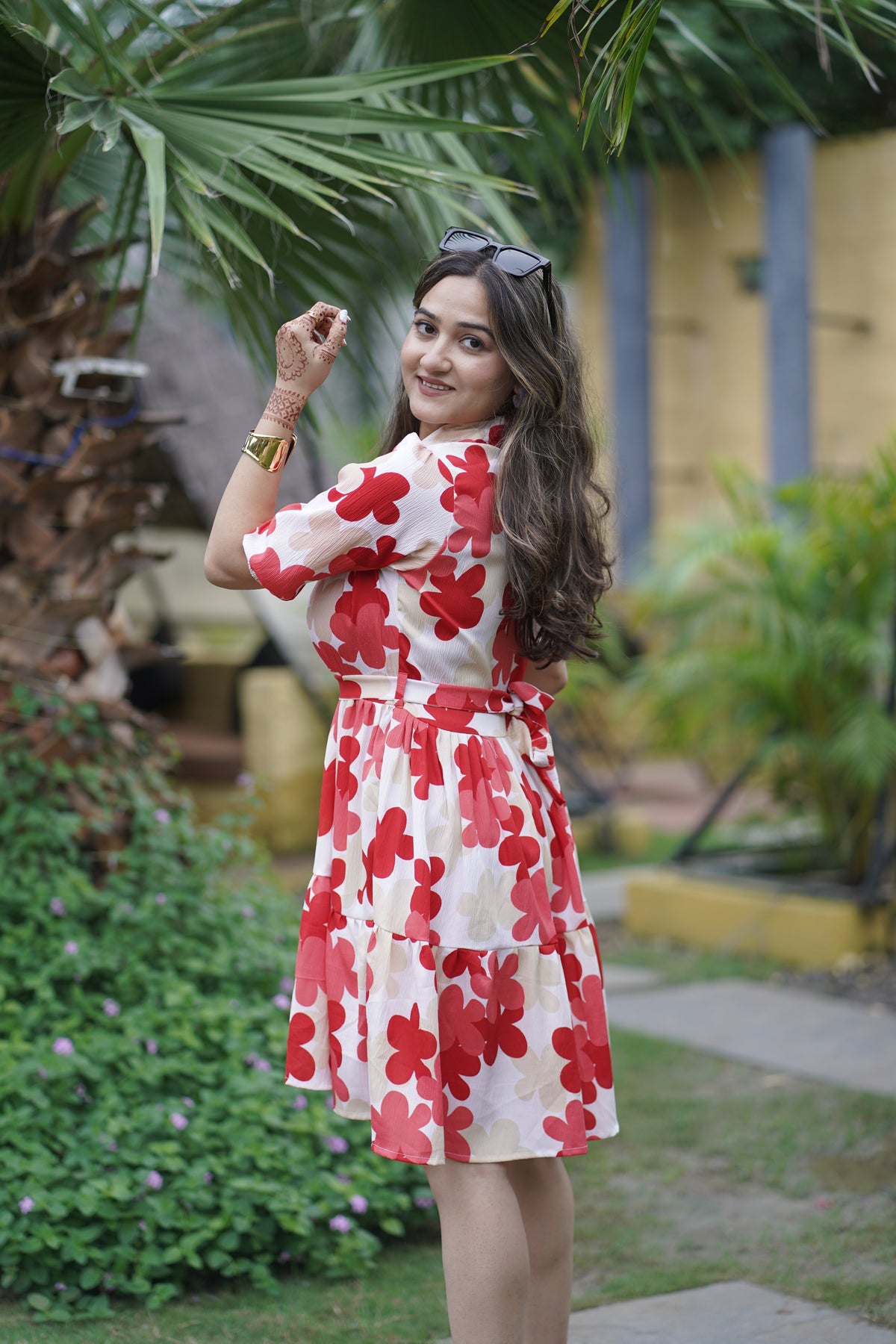 Scarlet Bloom A-line Mini Dress
