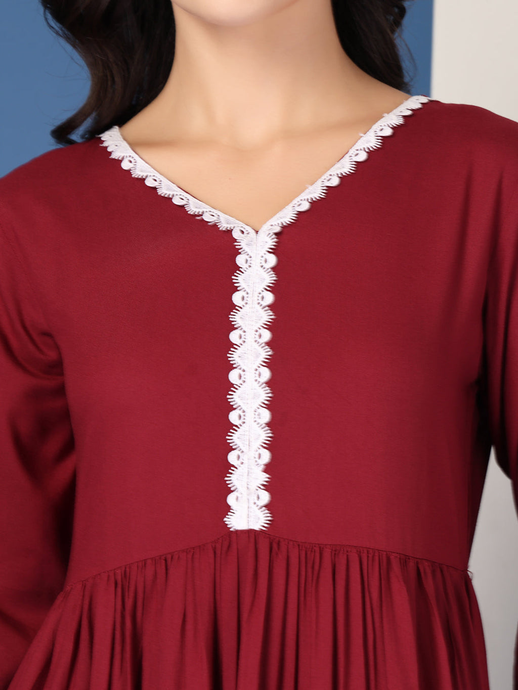 Scarlet Charm Wine Midi Dress