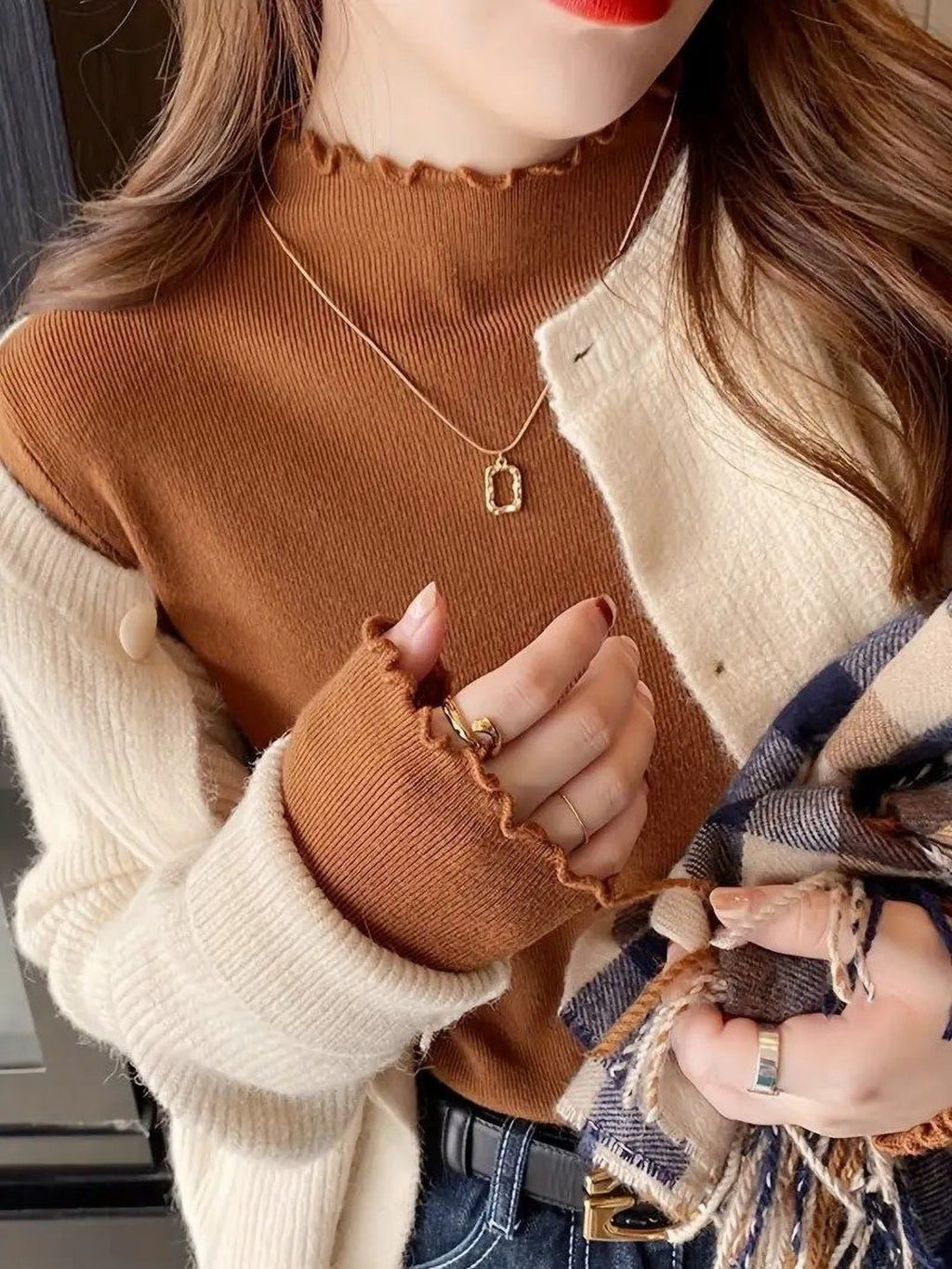 Cocoa Charm High Neck Top