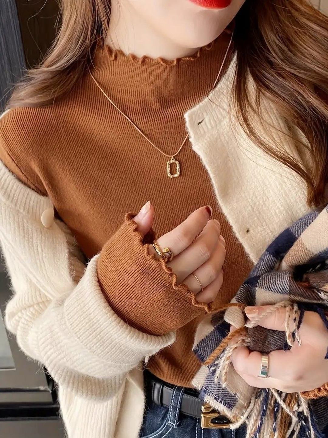 Cocoa Charm High Neck Top