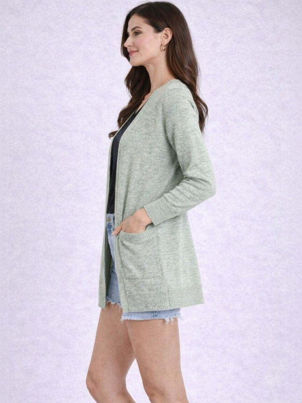Green Luxe Open Front Shrug