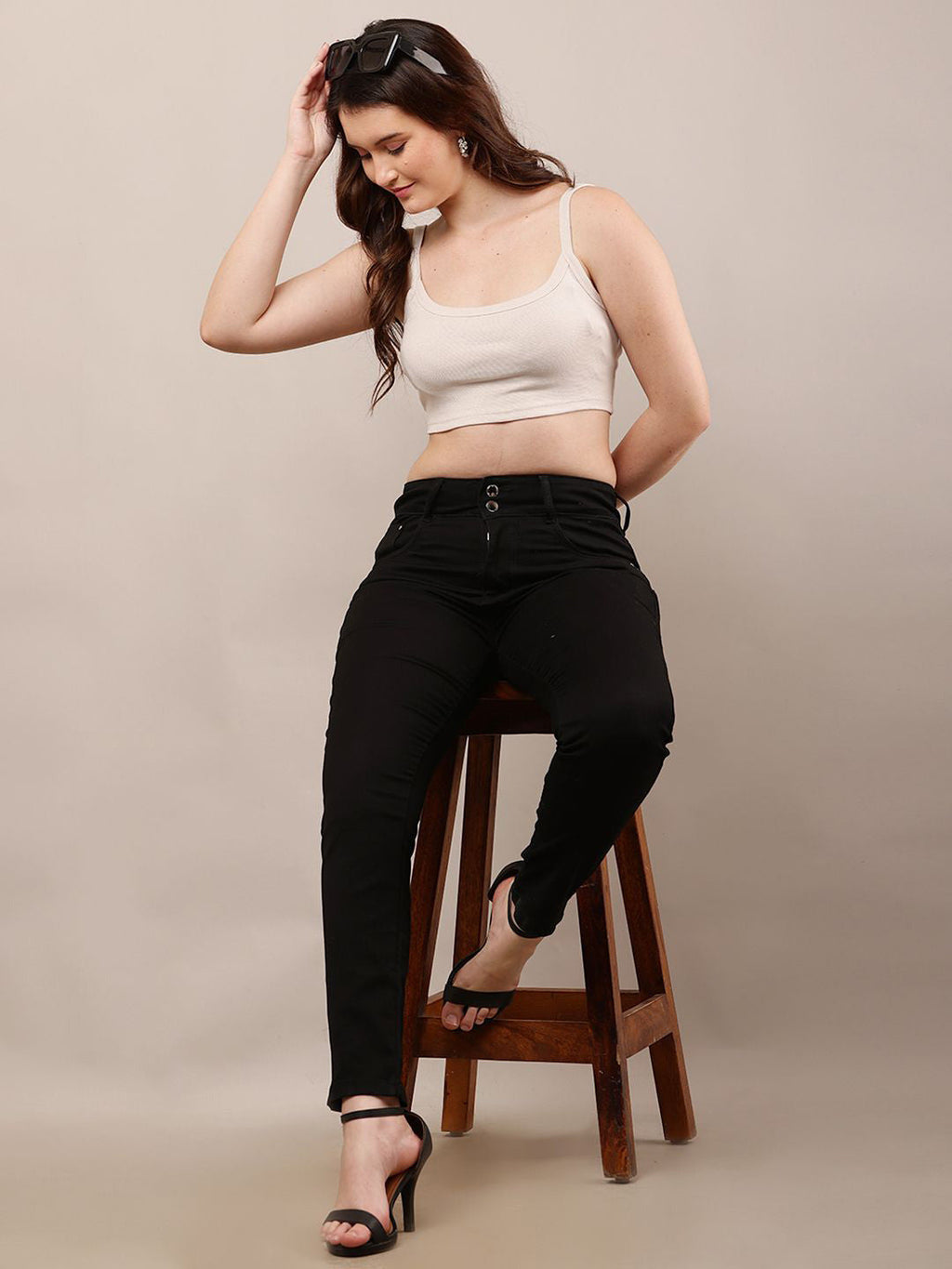 Beige Elegance Strappy Tank Top