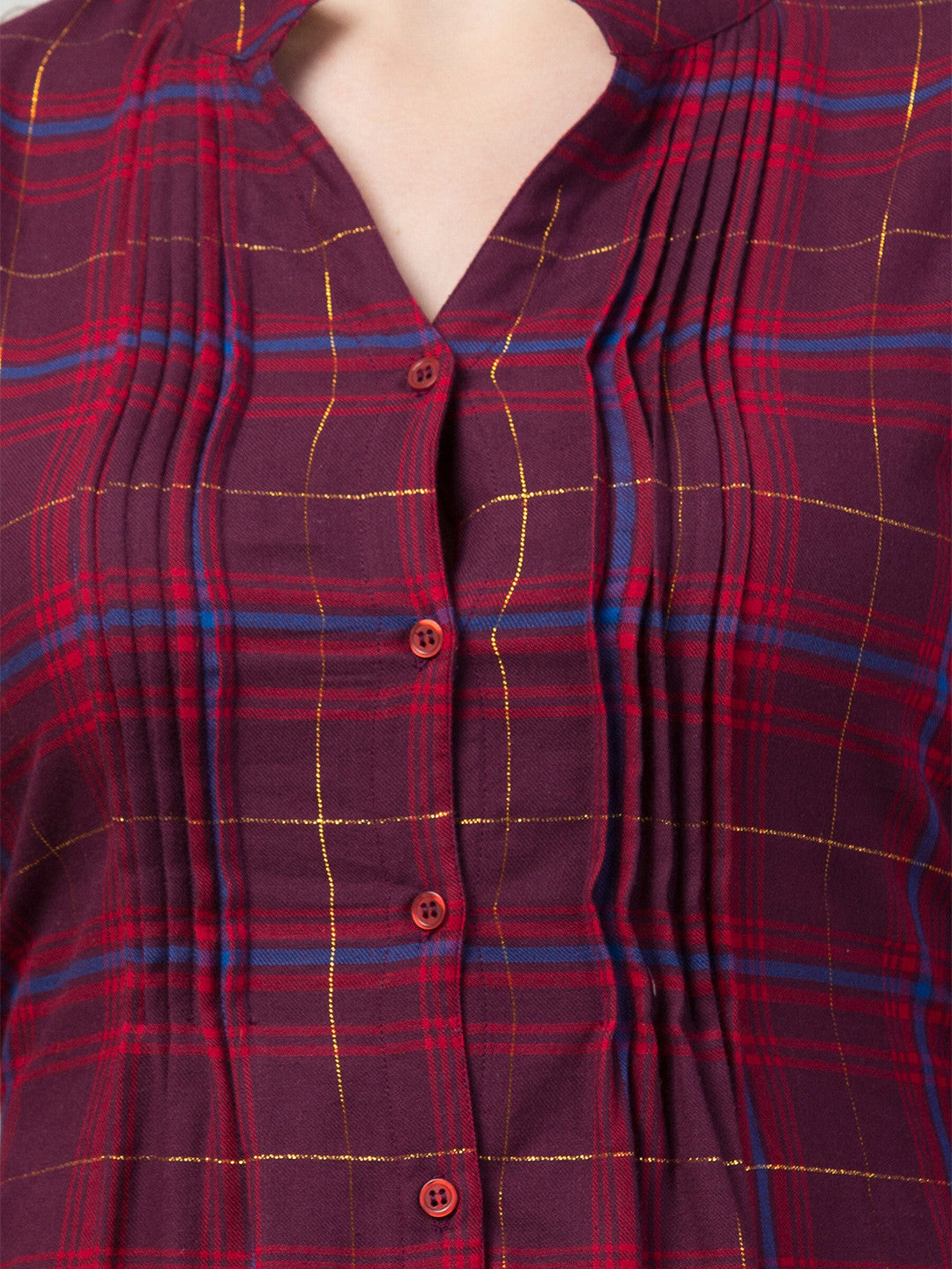 Maroon Elegance Checked Tunic