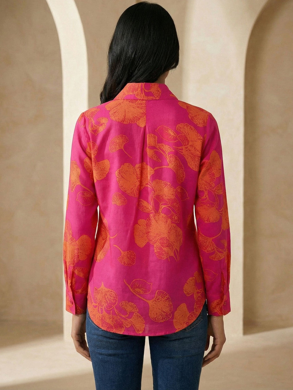 Blossom Charm Pink Floral Shirt
