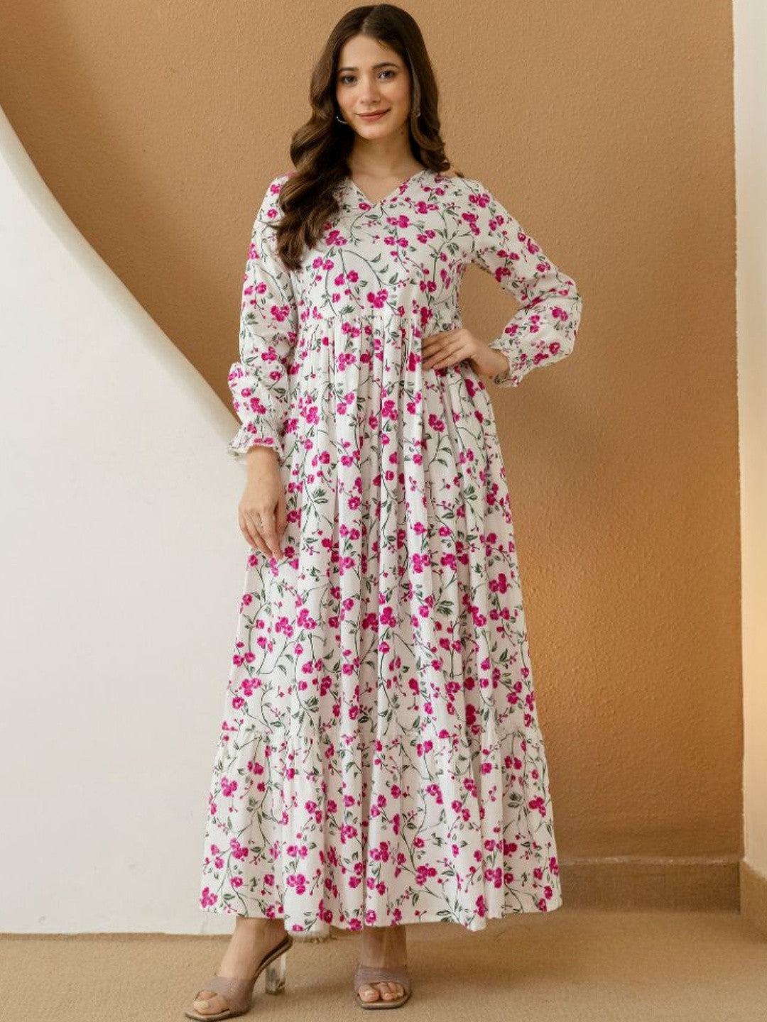 White Meadow Floral Maxi Dress