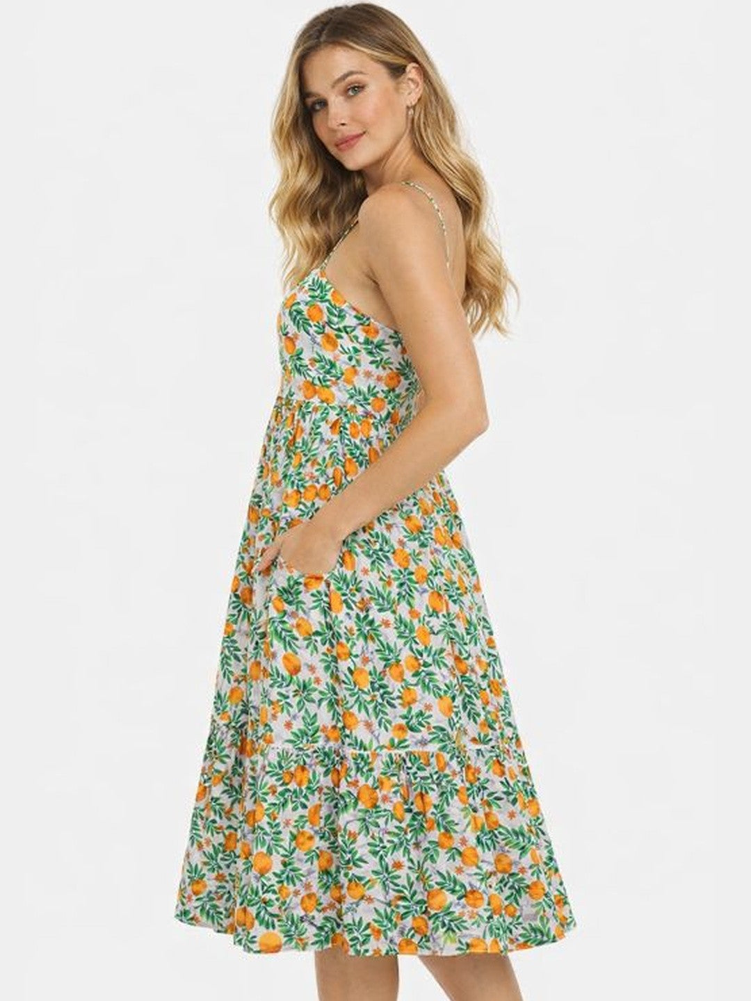 Blossom Breeze A-Line Midi Dress