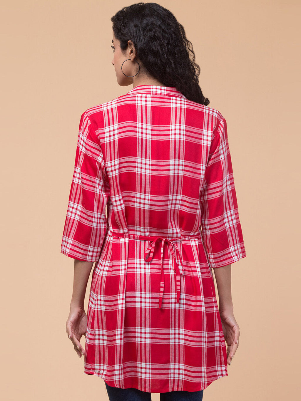 Crimson Charm Cotton Tunic