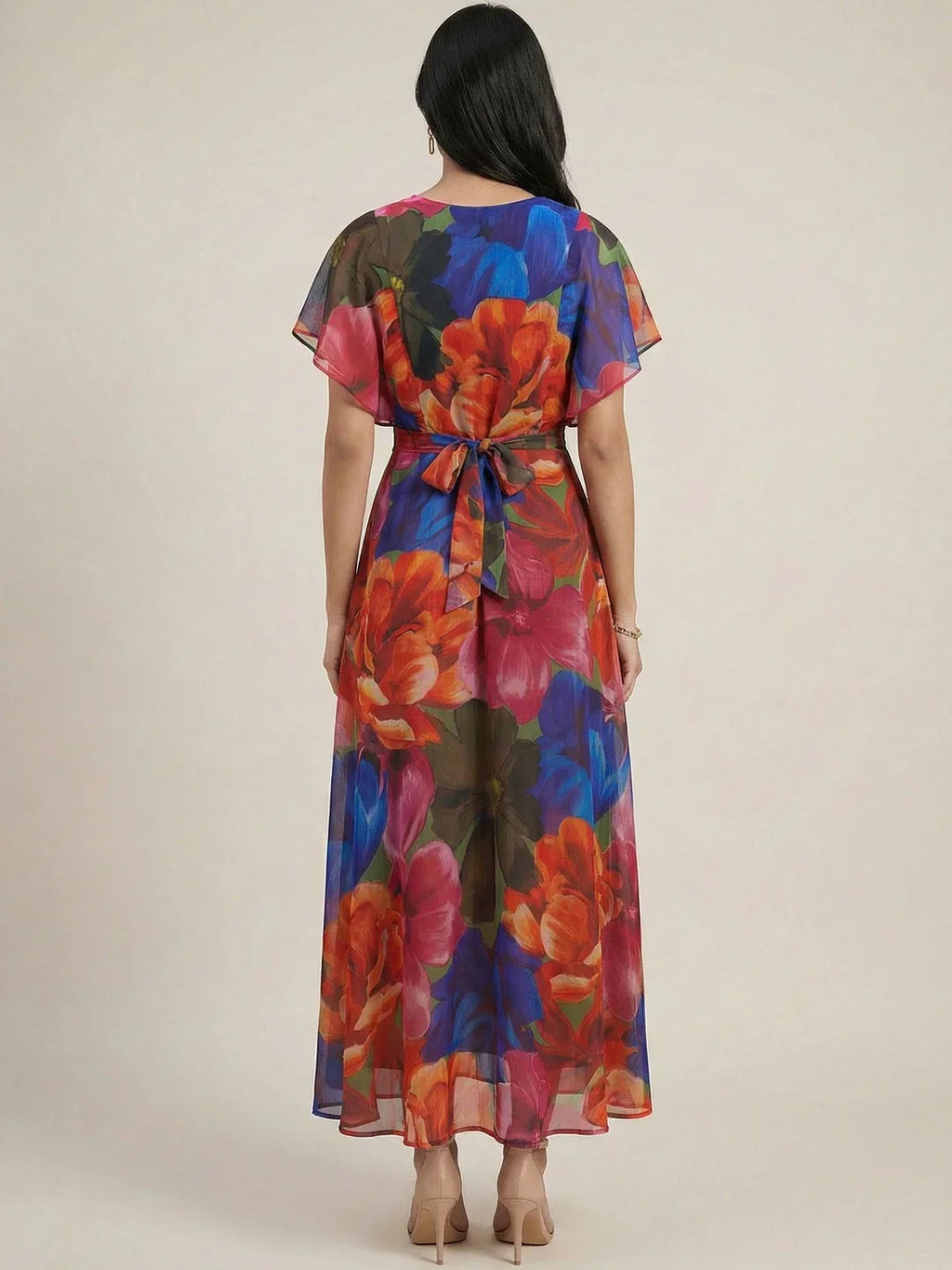 Chic Floral A-Line Maxi Dress