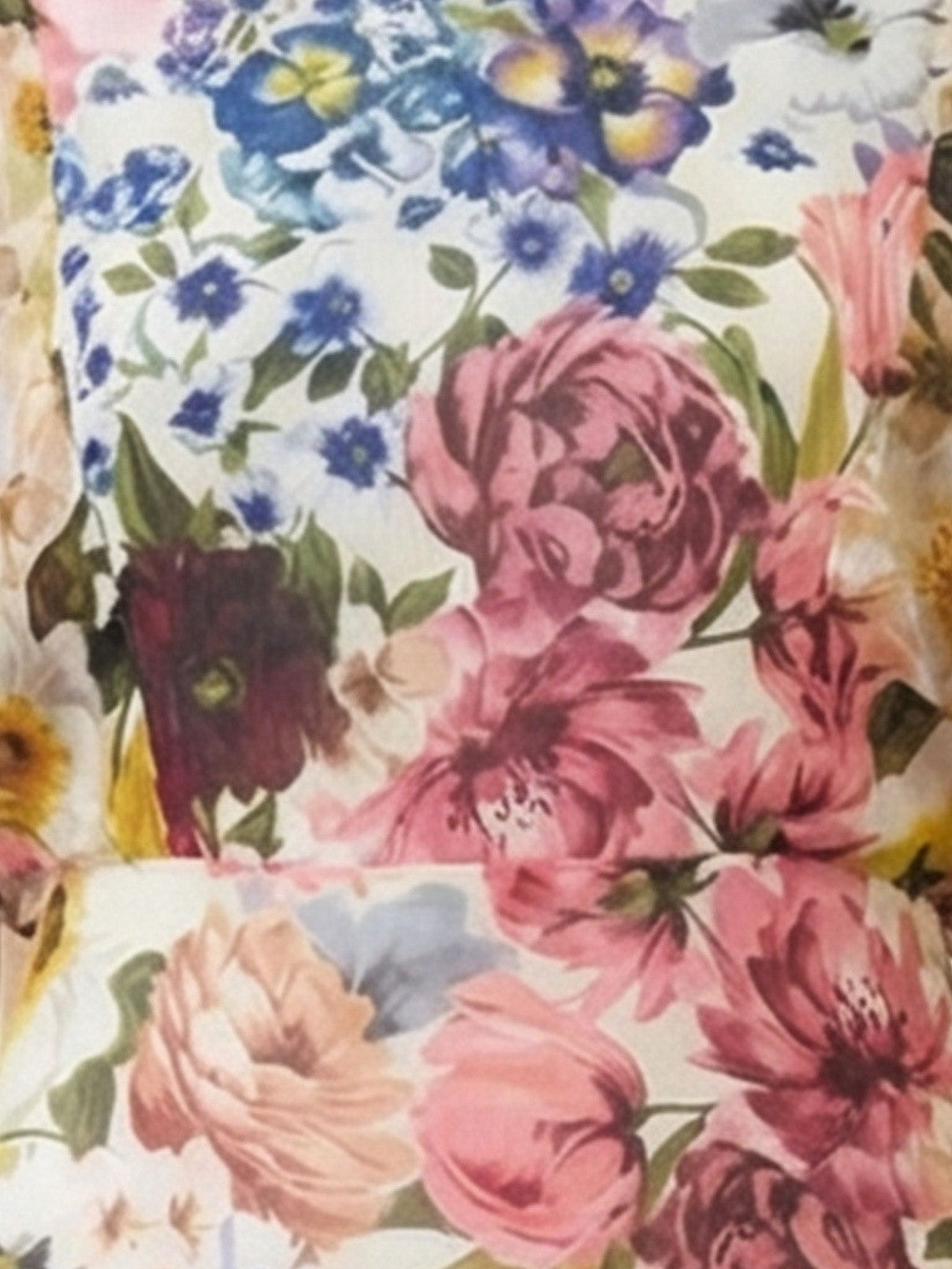 Classic Off White Floral Print Maxi Dress
