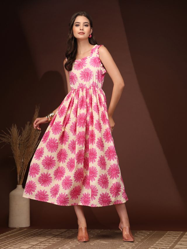 Floral Charm Fit & Flare Maxi Dress