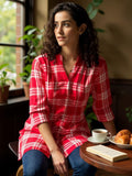 Crimson Charm Cotton Tunic