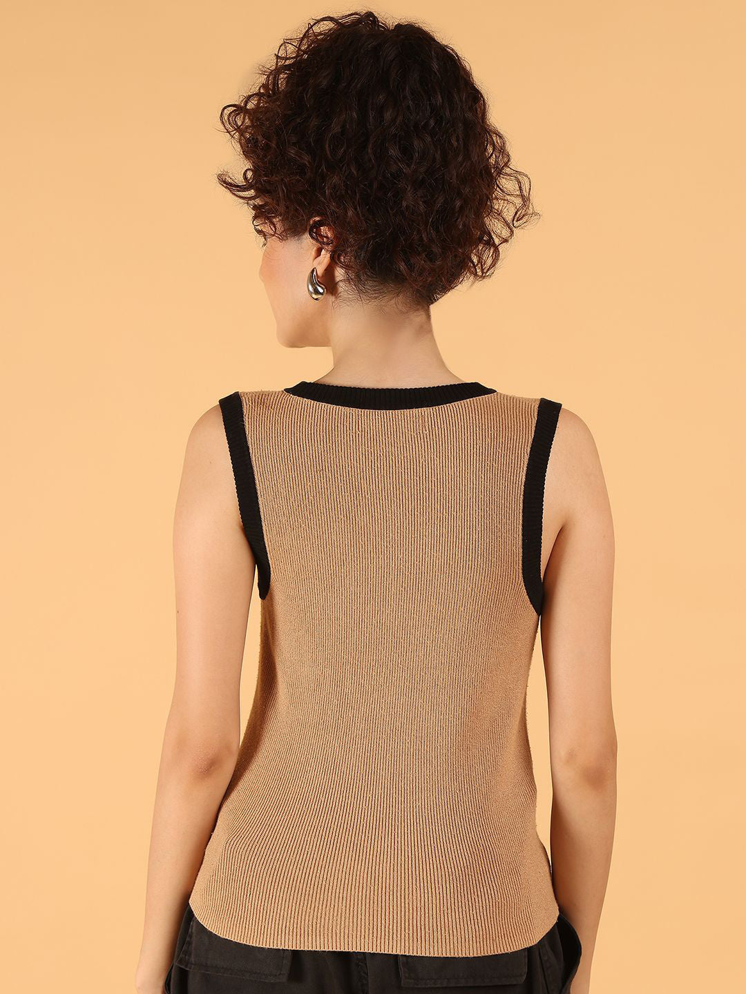 Cocoa Charm Sleeveless Sweater
