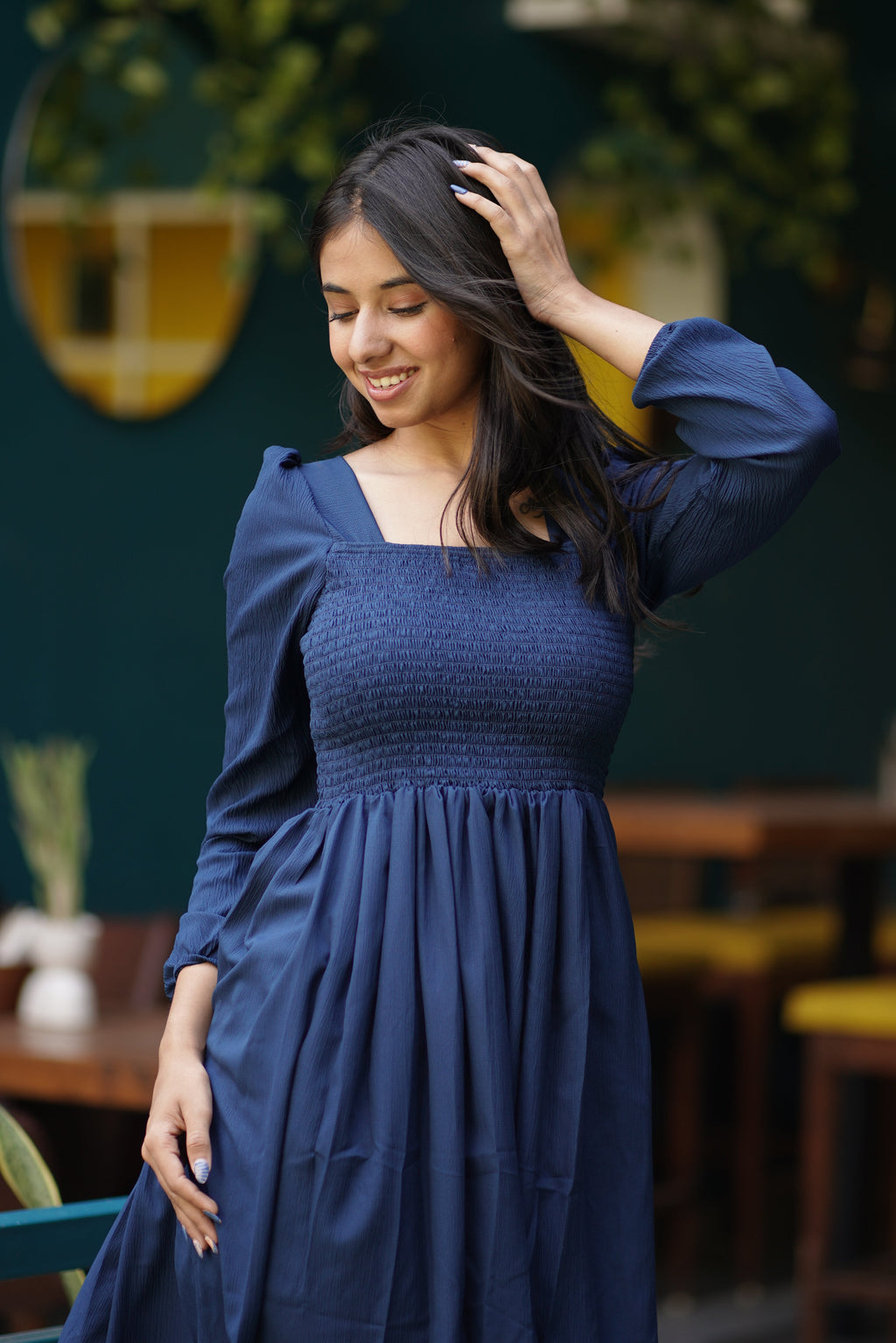 Navy Grace Fit and Flare Dress