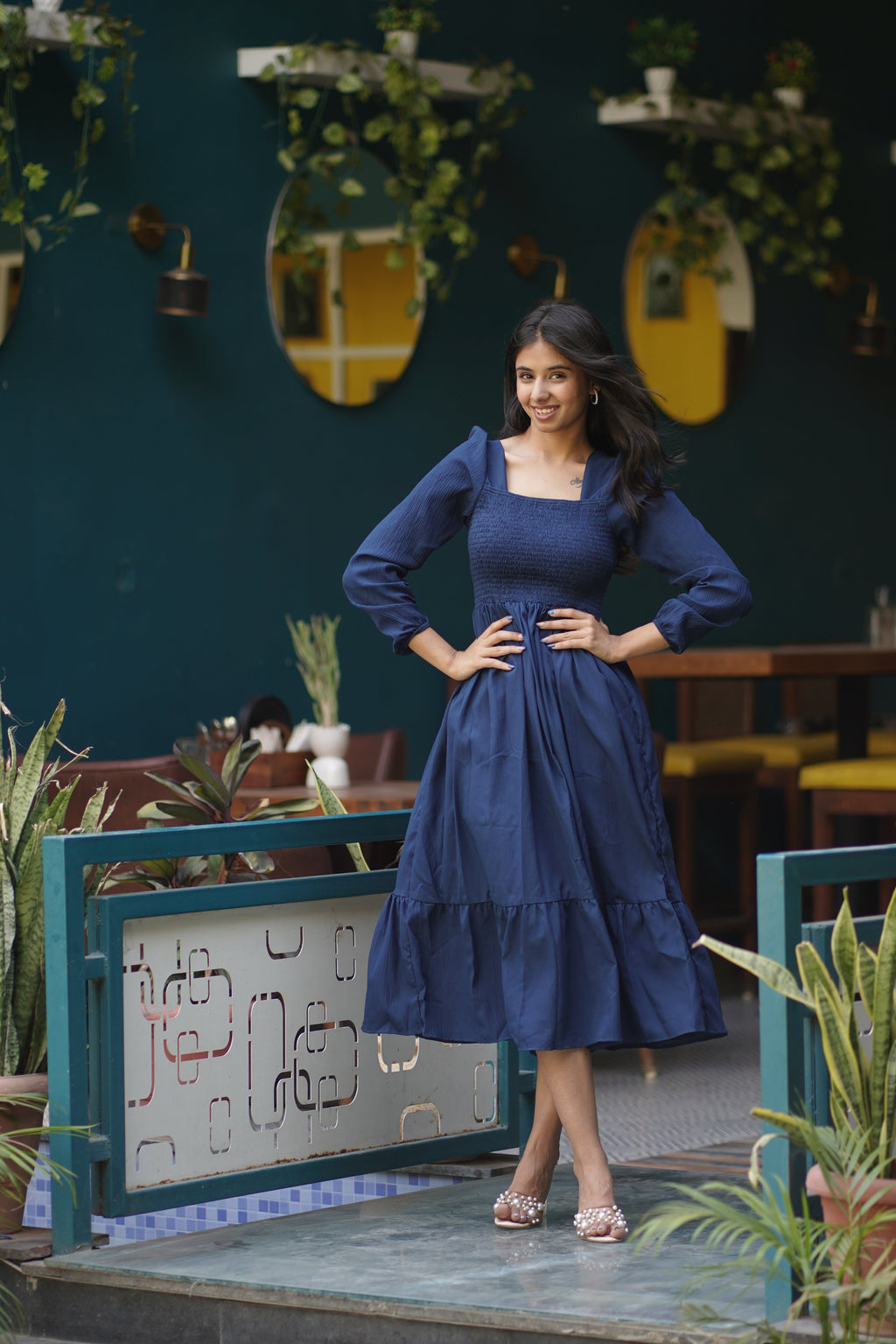 Navy Grace Fit and Flare Dress
