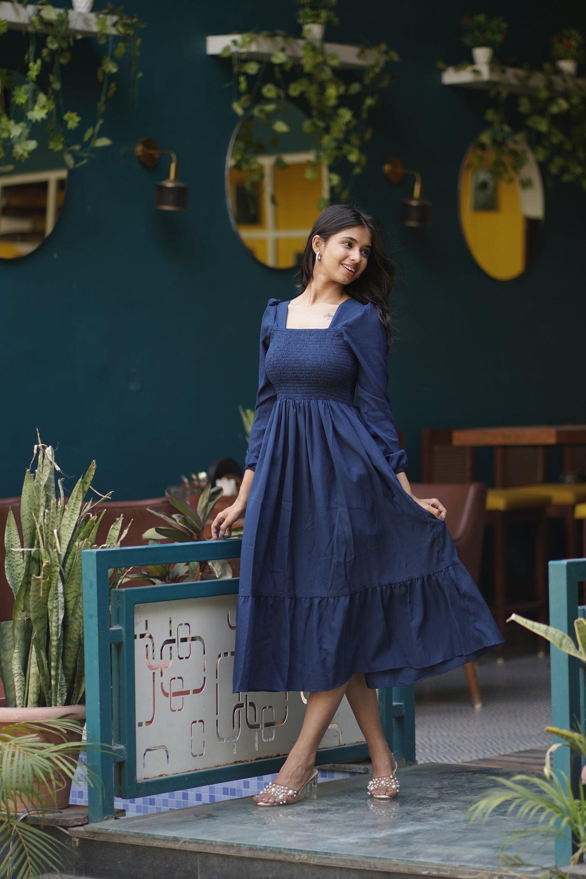 Navy Grace Fit and Flare Dress