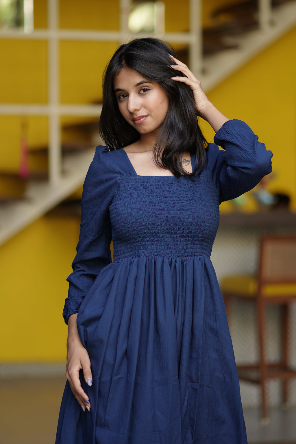 Navy Grace Fit and Flare Dress