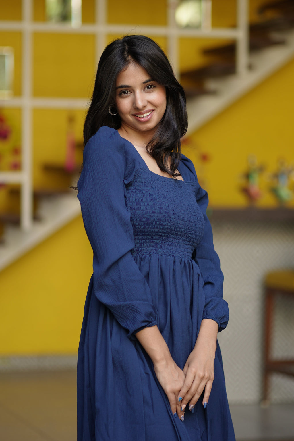 Navy Grace Fit and Flare Dress