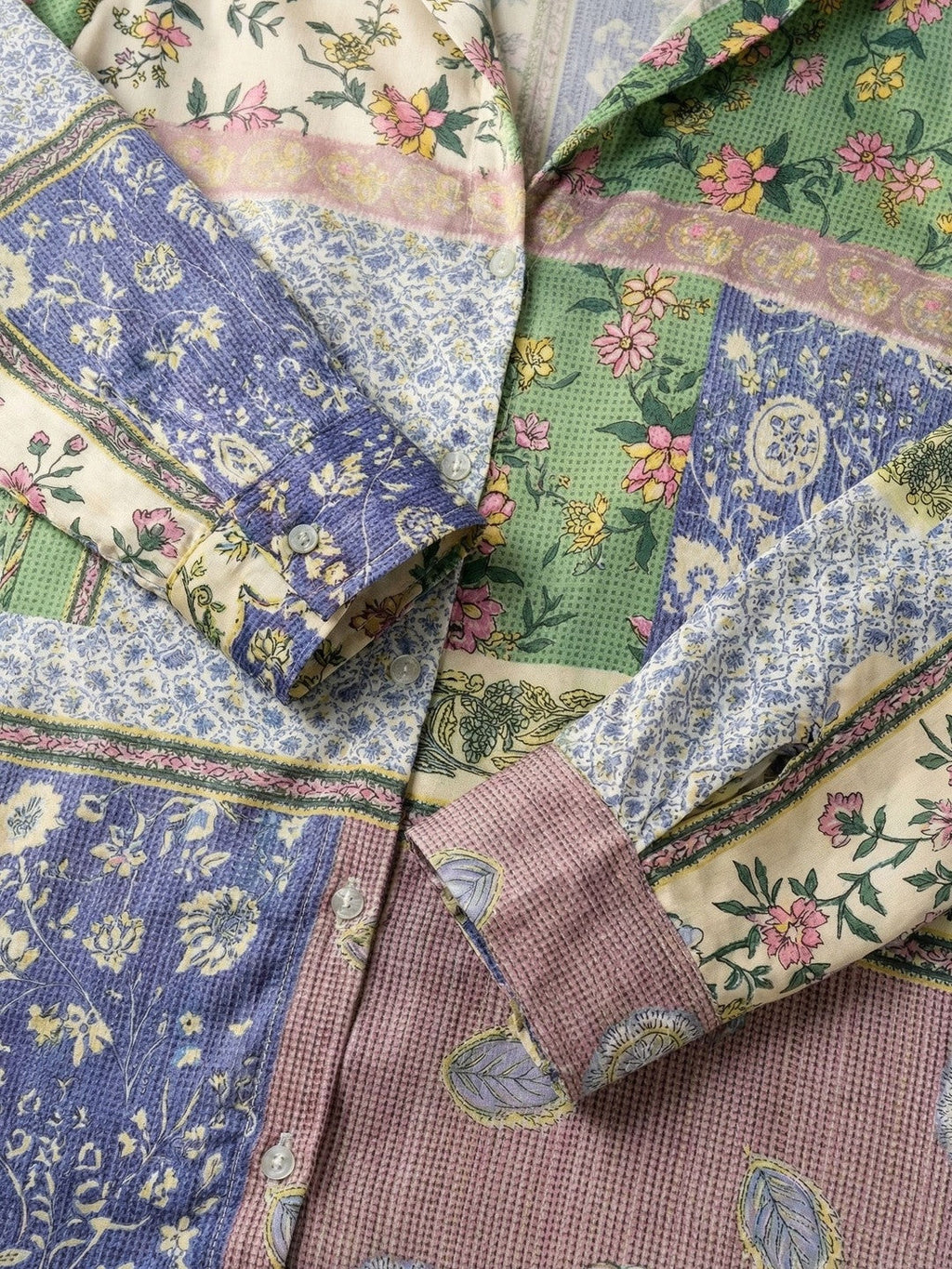 Effortless Elegance Patchwork Print Shirt