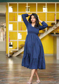 Navy Grace Fit and Flare Dress