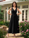 Midnight Charm Fit & Flare Maxi Dress