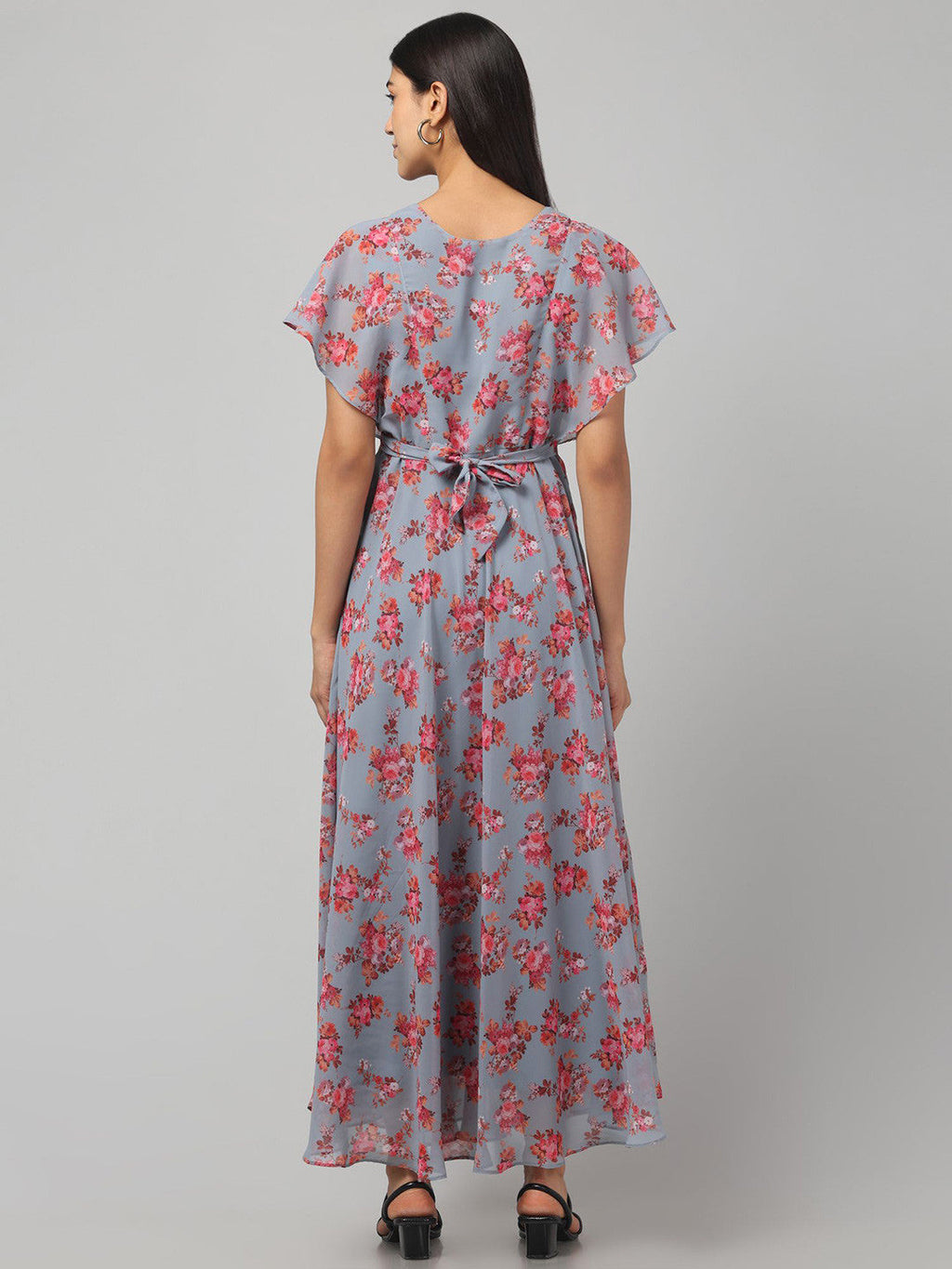 Chic Floral A-Line Maxi Dress