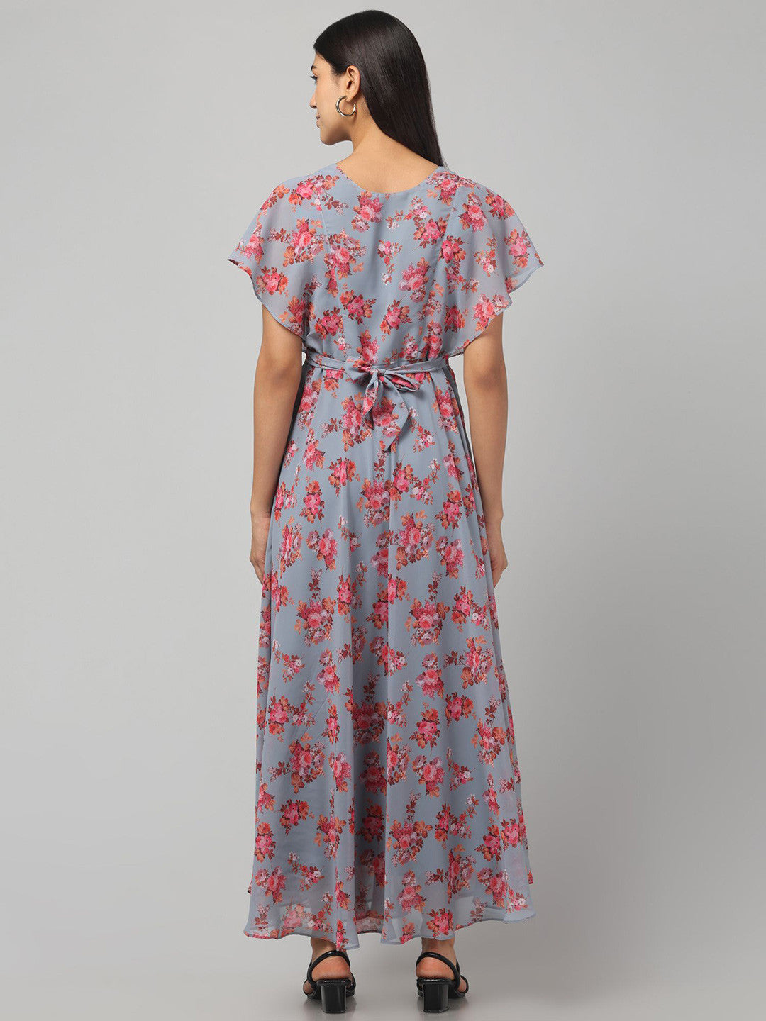 Chic Floral A-Line Maxi Dress