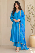 Blue Kurta Set with Dupatta