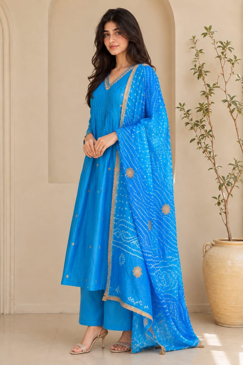 Blue Kurta Set with Dupatta